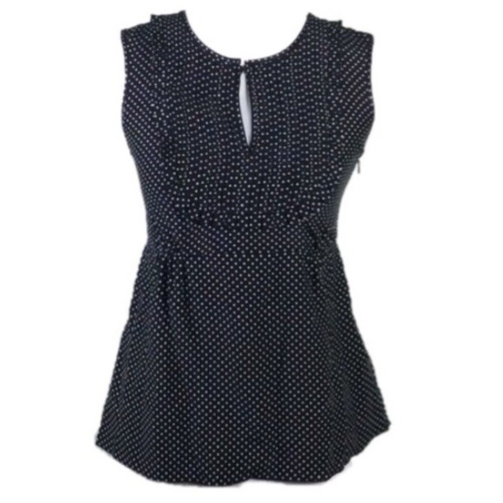 J.Crew Tuxedo Silk Black White Polka Dot Top 2
